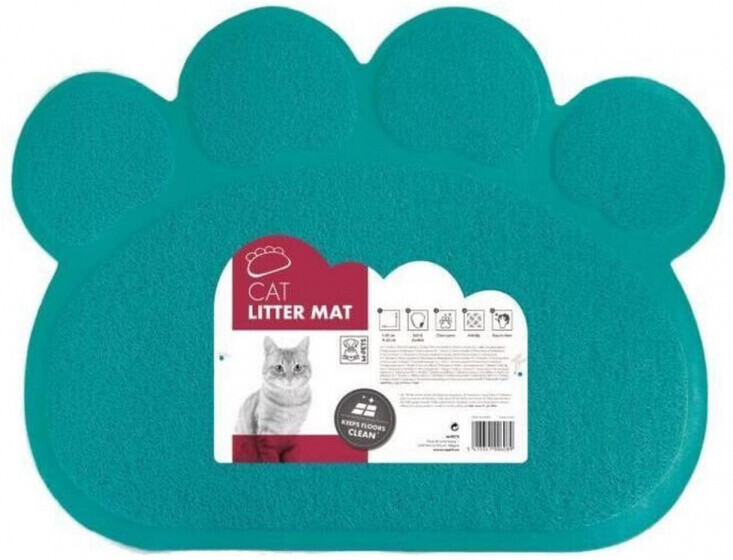 M-Pets Paw Cat Litter Mat (60x45cm) blue