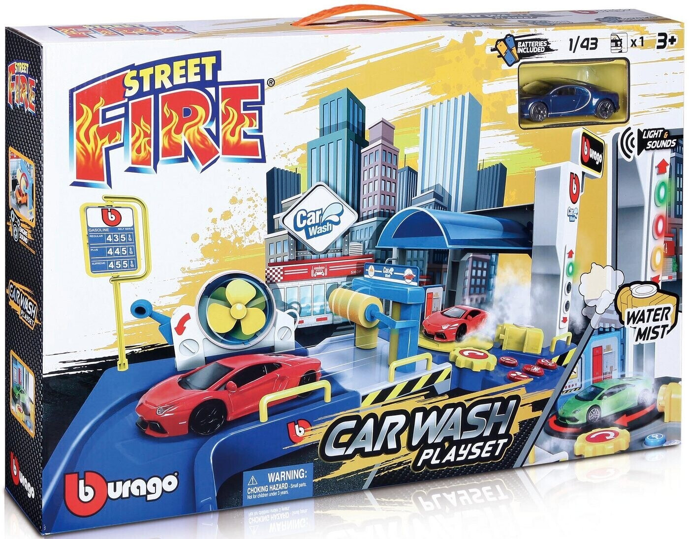 BBurago StreetFire Car Wash Playset