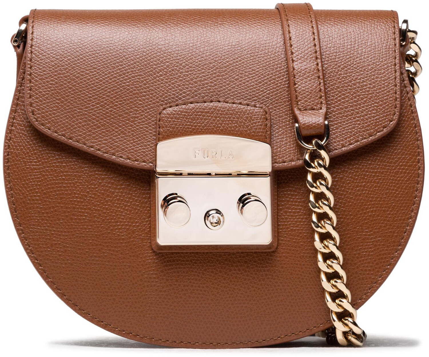 Furla Metropolis Mini Crossbody Round cognac