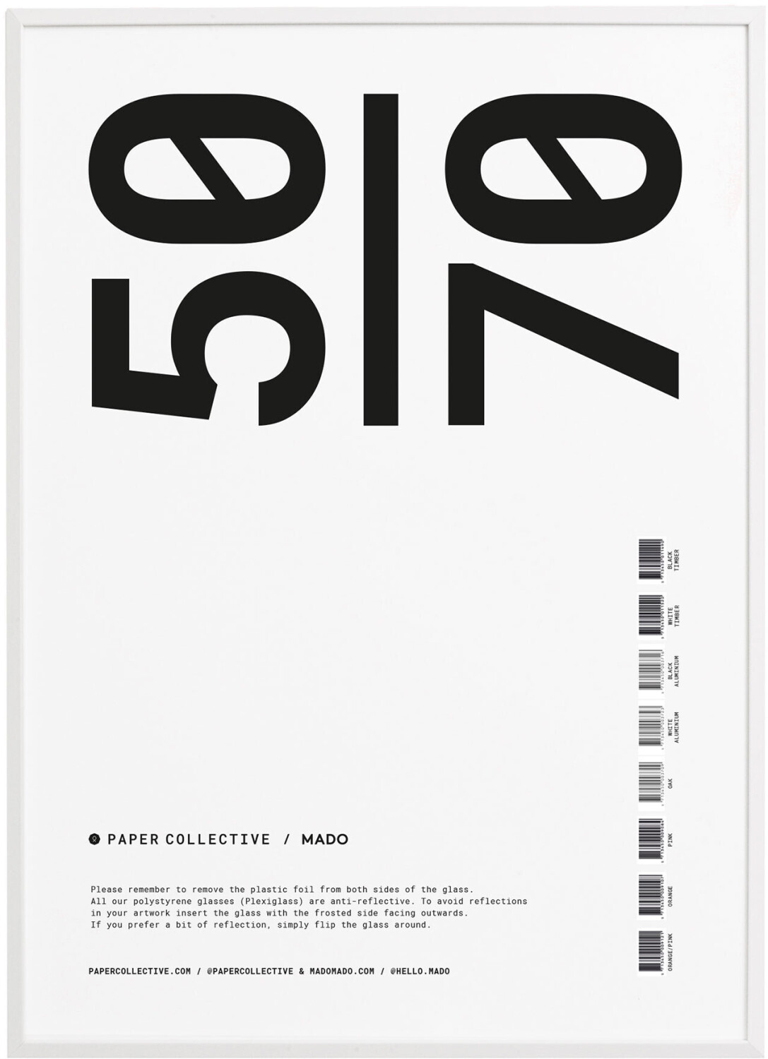 Paper Collective Frame Plexiglas 50x70 White