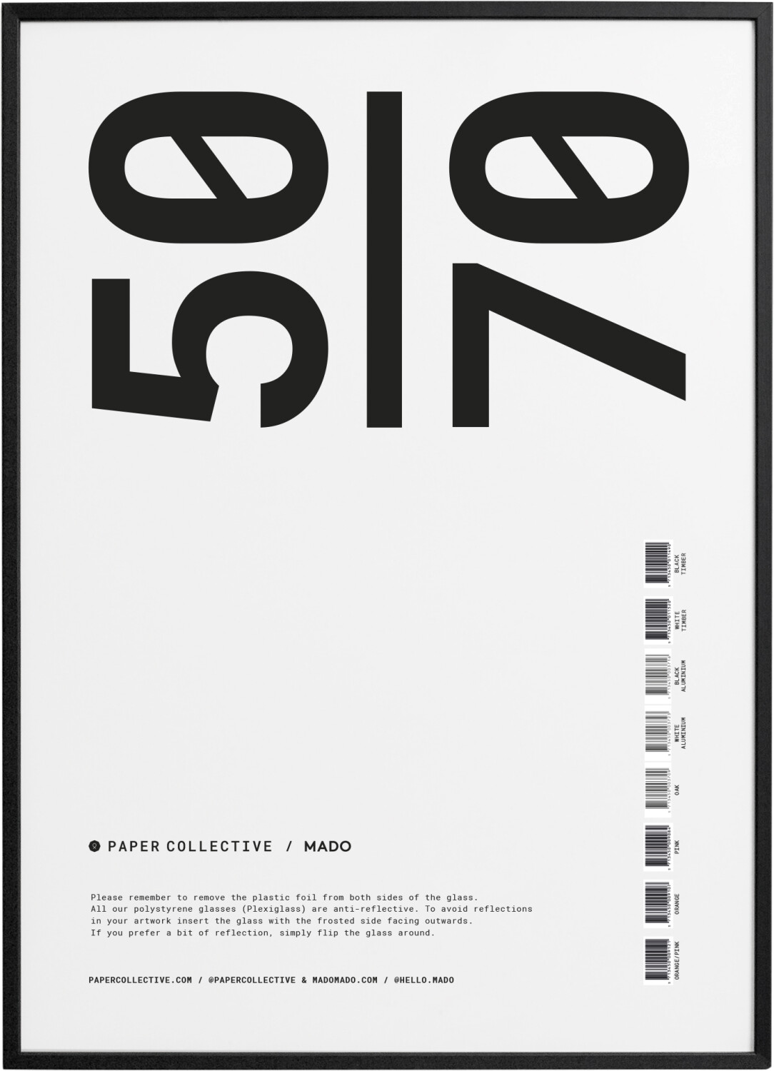 Paper Collective Frame Plexiglas 50x70 Black