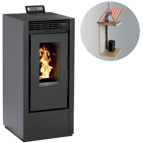 Interstoves Marina 14 kW étanche avec kit 100/150 noir WiFi