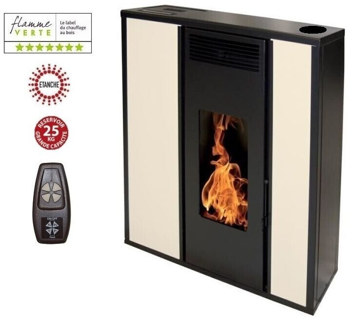 Interstoves Tessa 10 kW concentrique étanche beige télécommande