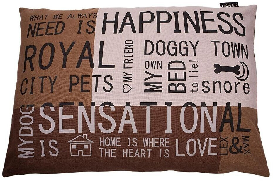 Lex & Max Dog Cushion Happiness 70x100cm taupe
