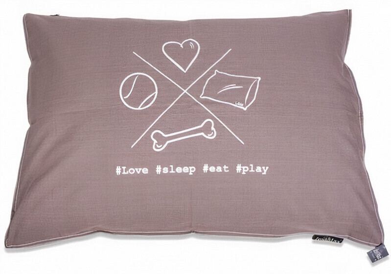 Lex & Max Dog Cushion Cross 100x70cm taupe