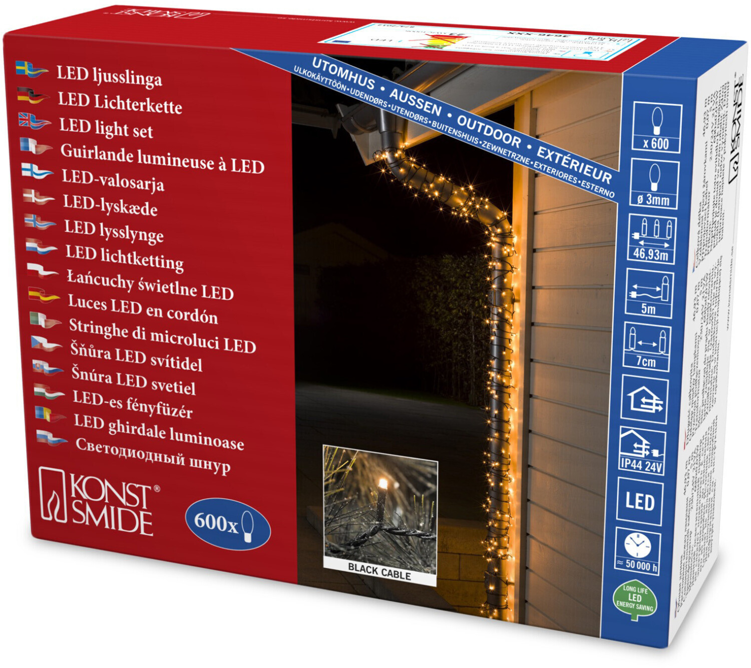 Konstsmide Micro-LED-Lichterkette 41,93m bernstein bei Preisvergleich ab (3646-800) 600er 68,18 € 