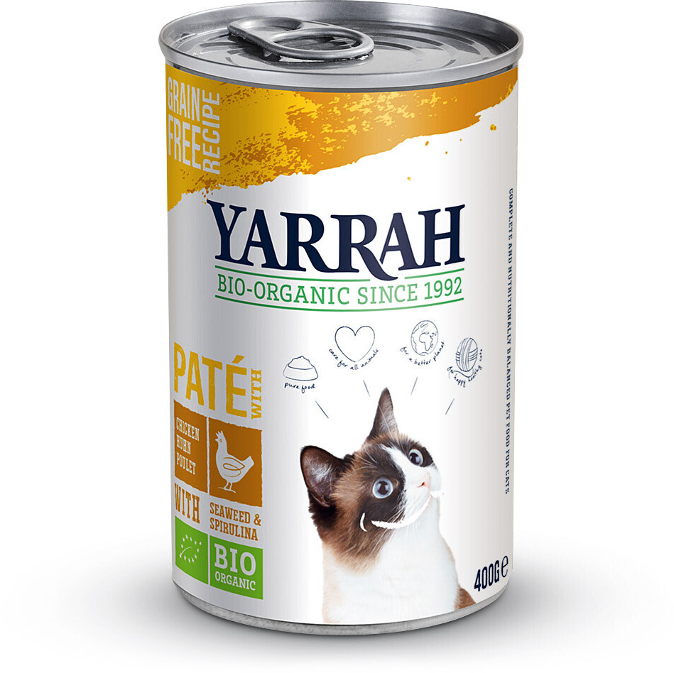 Yarrah Cat Organic Pate with Chicken, Seaweed & Spirulina 400g