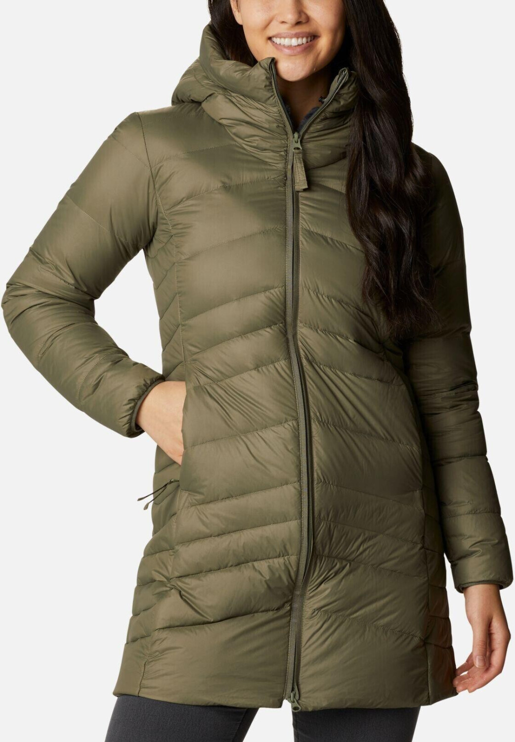 Columbia Autumn Park Long Down Jacket Women (1930223) stone green