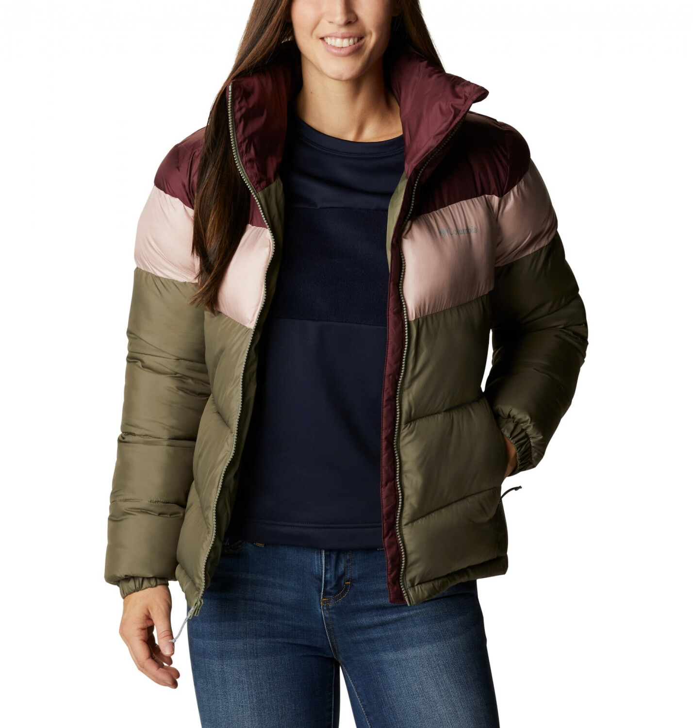 Columbia Puffect Colourblock Jacket Women (1955101) stone green/mineral pink/malbec