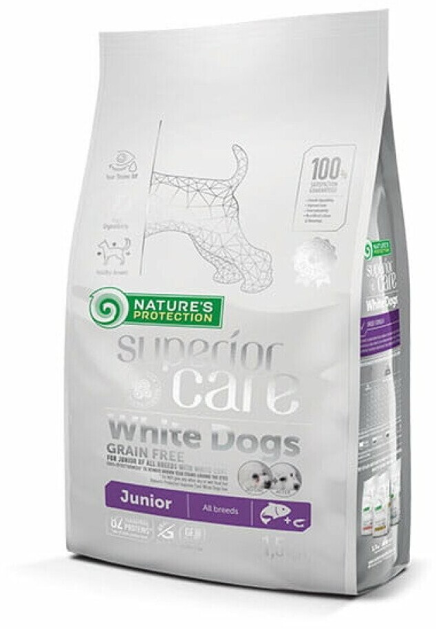 Nature's Protection Superior Care Grain Free White Dog Junior All Breeds 1,5kg