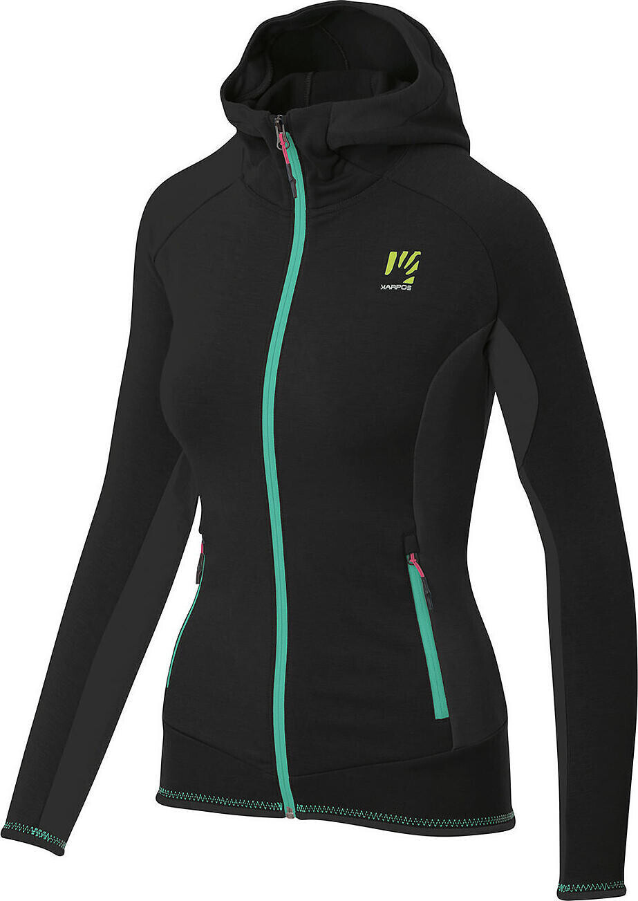 KARPOS Mezzodi Fleece Hoodie W black/mint leaf