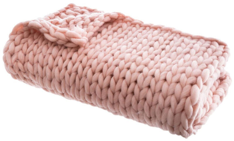 Atmosphera Plaid grosse maille rose