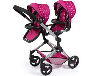 Farbe rosa/grau Bayer Design Zwillingswagen für Puppen 