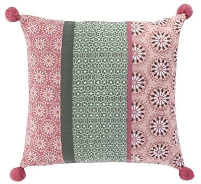 Douceur d'Intérieur Housse de coussin pompons 40 x 40 cm rose (1609409)