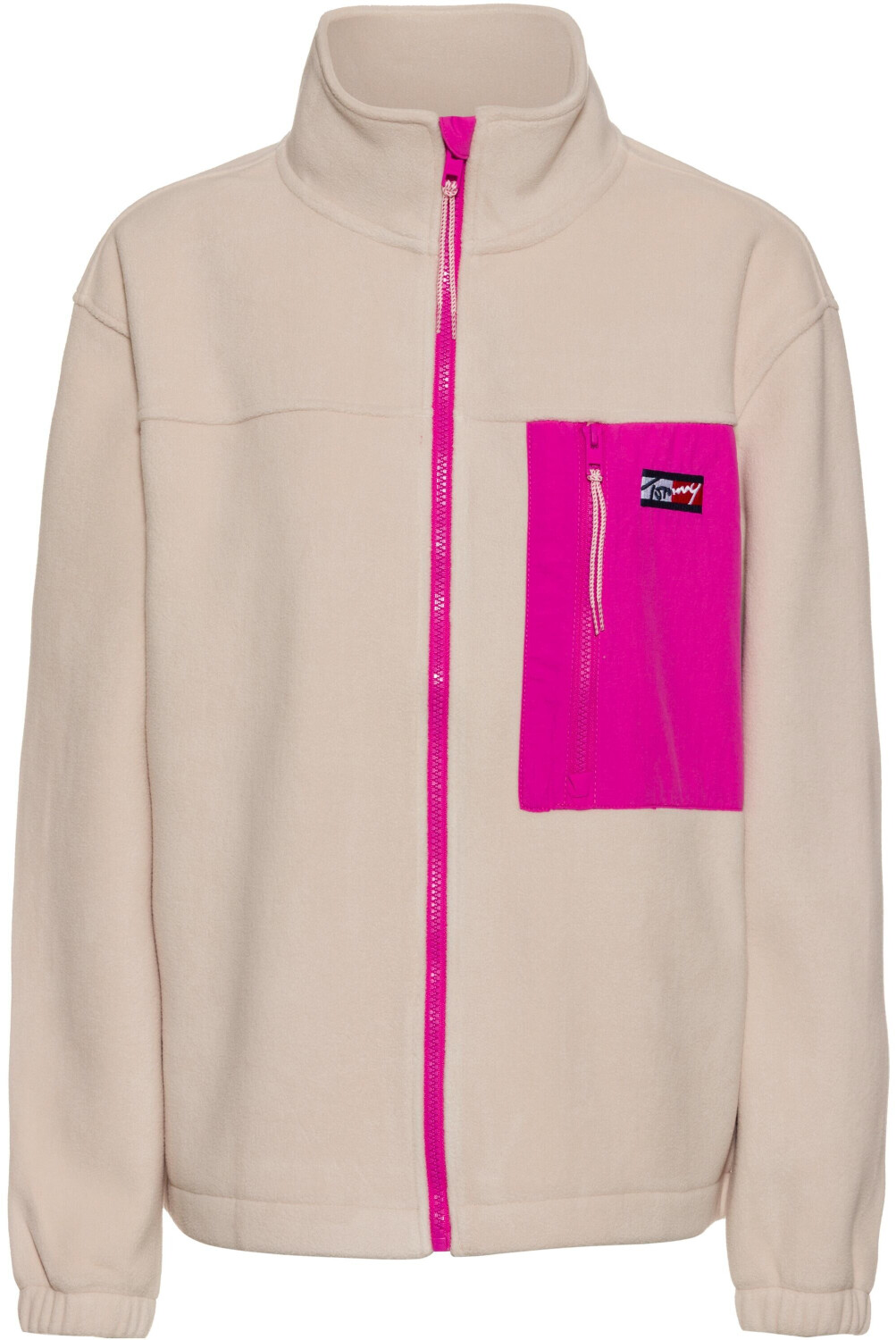 Tommy Hilfiger Polar Fleece Zip-Thru Oversized Fit Sweatshirt (DW0DW11189) smooth stone