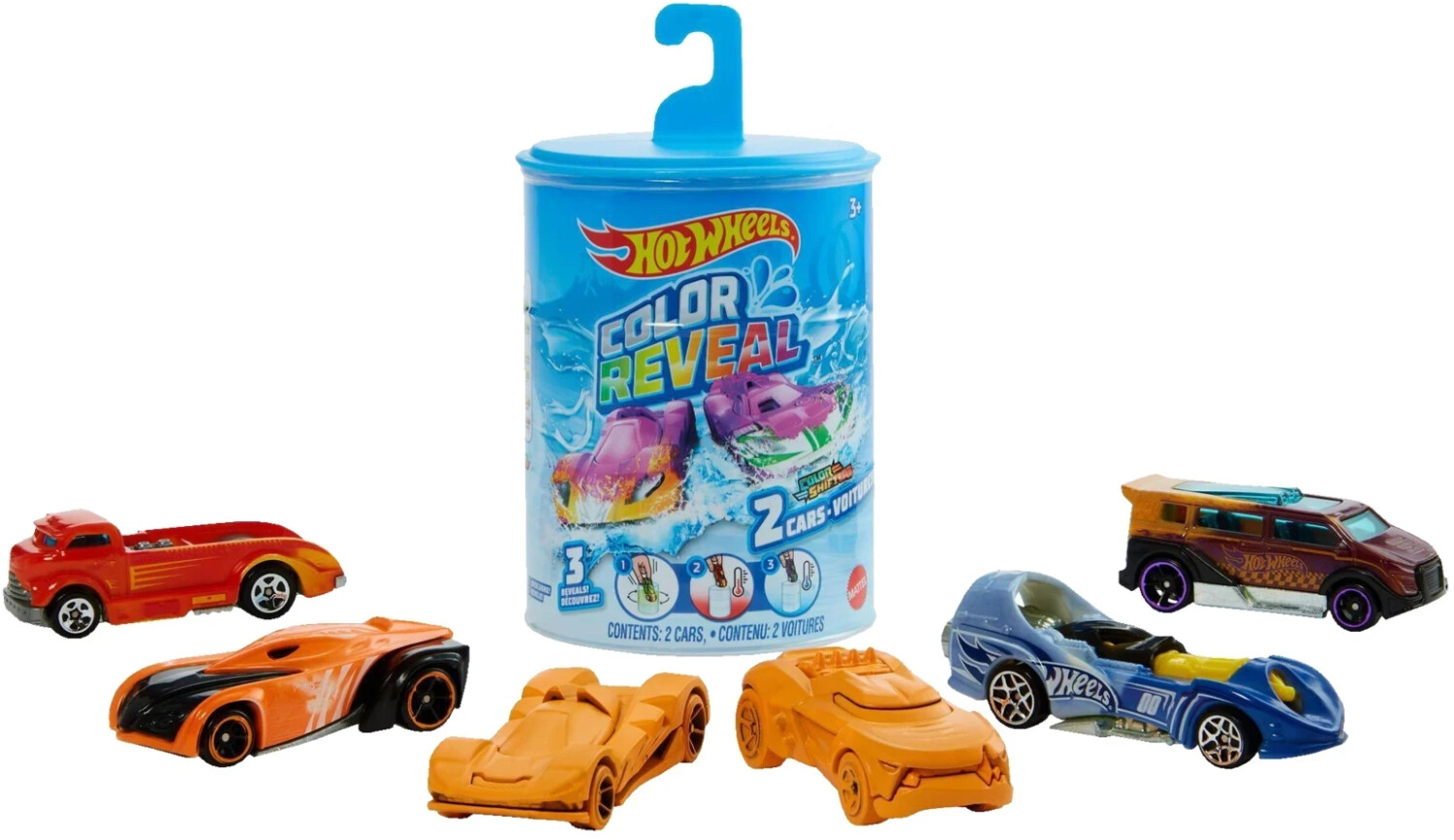 Hot Wheels Color Reveal Die-Cast 2-Pack, Color Changing Toy Car au meilleur  prix sur