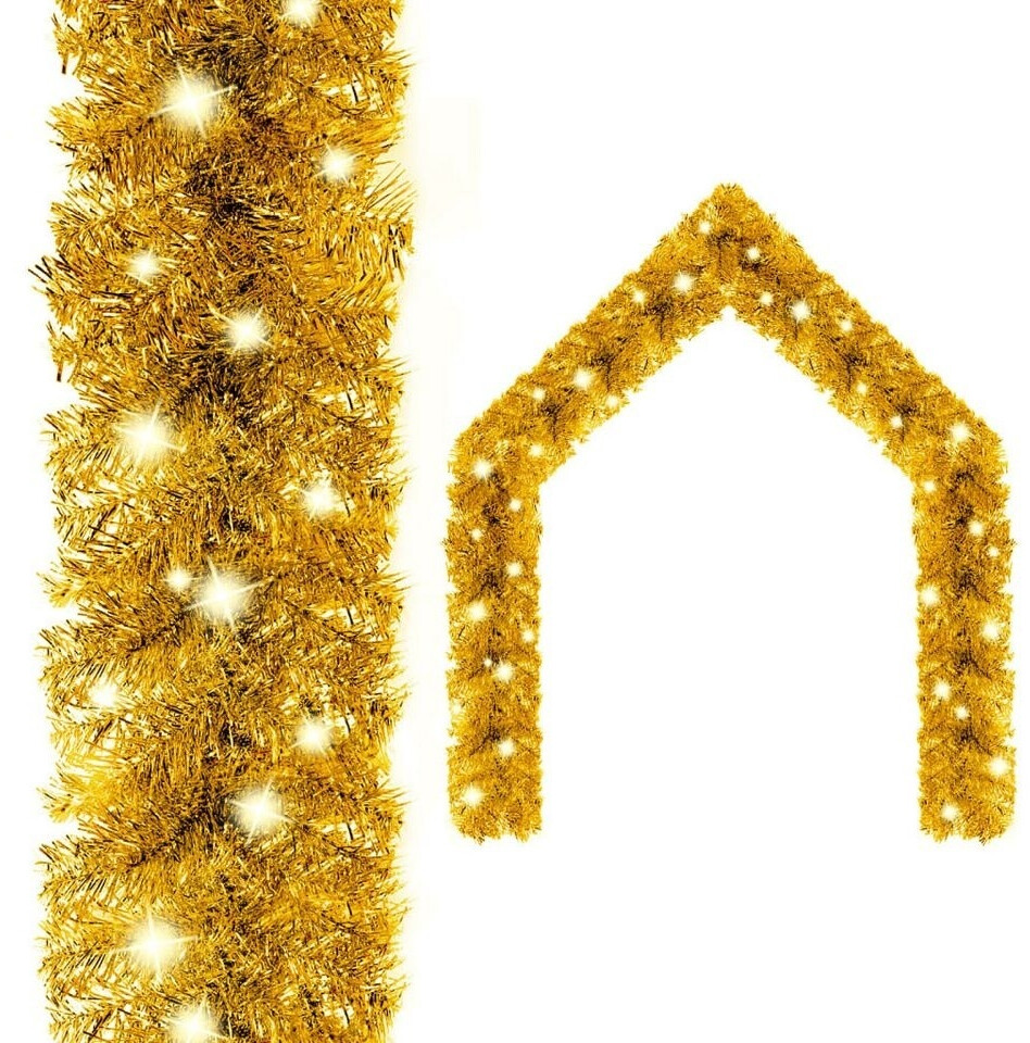 vidaXL Christmas Garlands LED Golden 20m