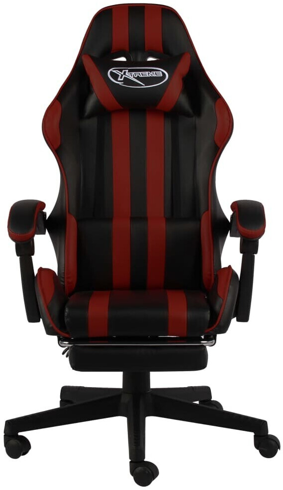 vidaXL Fauteuil de jeux vidéo avec repose-pied noir/bordeaux