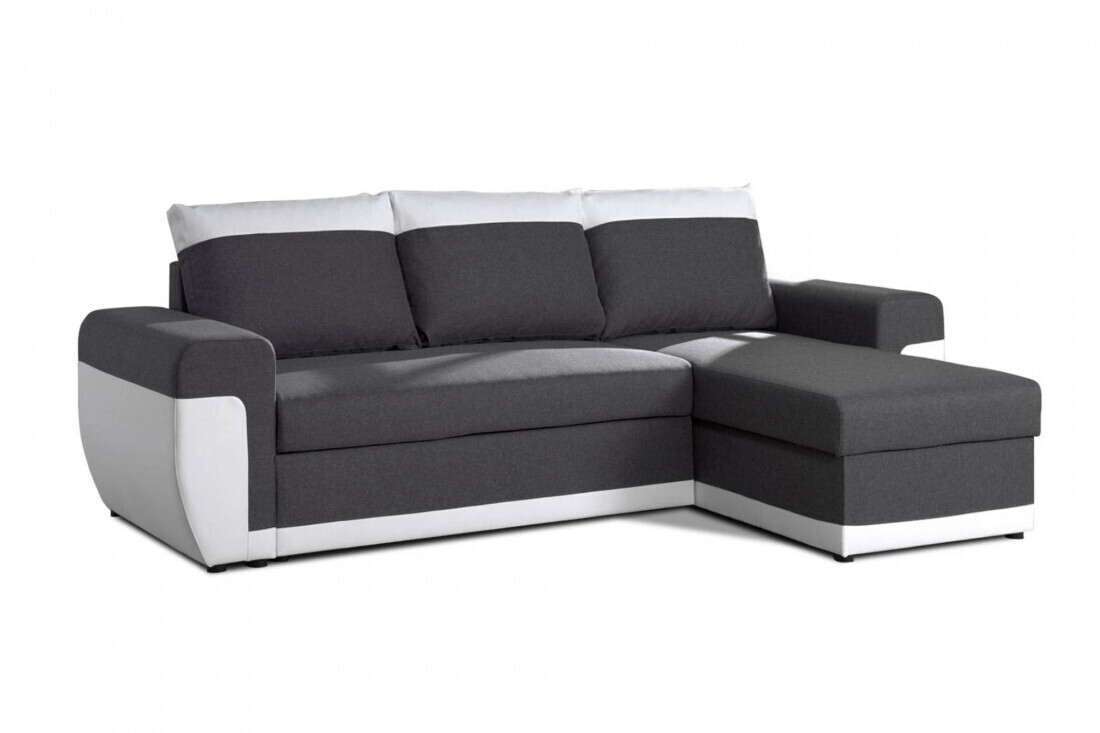 Best mobilier Canapé d'angle réversible Milan blanc/gris