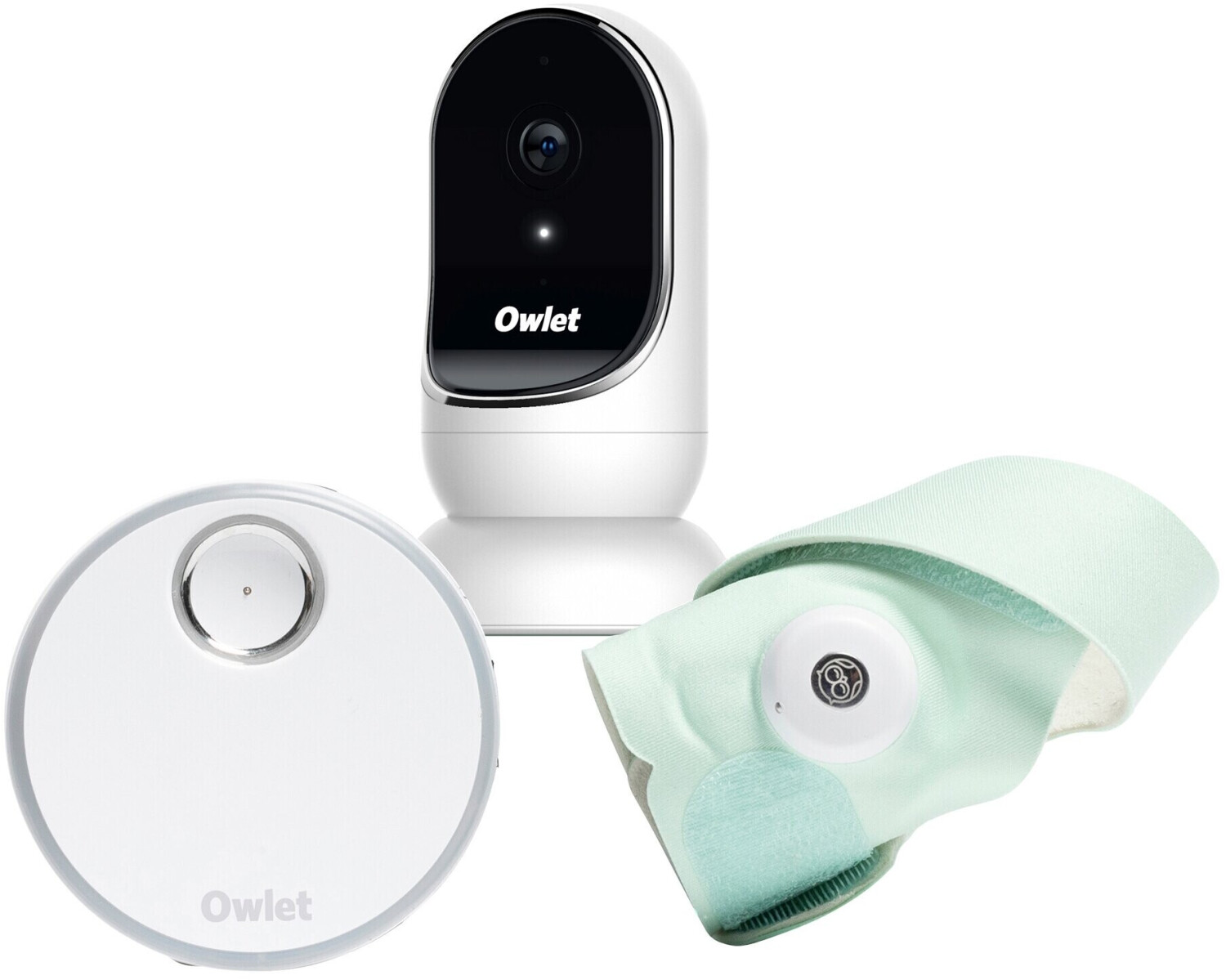 Pack Surveillance Monitor Duo 2 Owlet Smart Sock 3 - Vert Menthe + Babyphone  Cam 2 - Univers Poussette