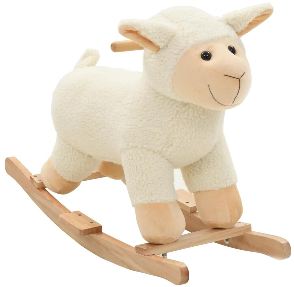 vidaXL Mouton à bascule peluche blanc (80220)