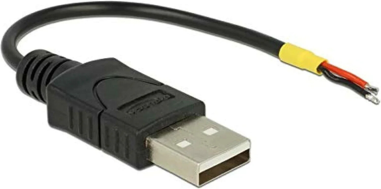 DeLock USB 2.0 Typ-A Stecker > 2 x offene Kabelenden Strom 10 cm Raspberry  Pi (85250) ab 2,38 €