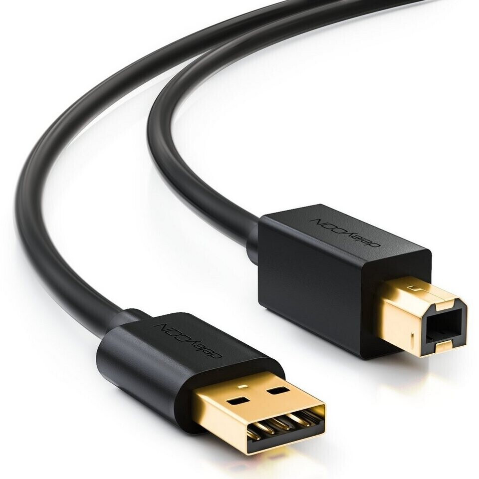 deleyCON USB 2.0 Datenkabel / Druckerkabel – A-Stecker zu B-Stecker 3m  (MK722) ab 7,99 €