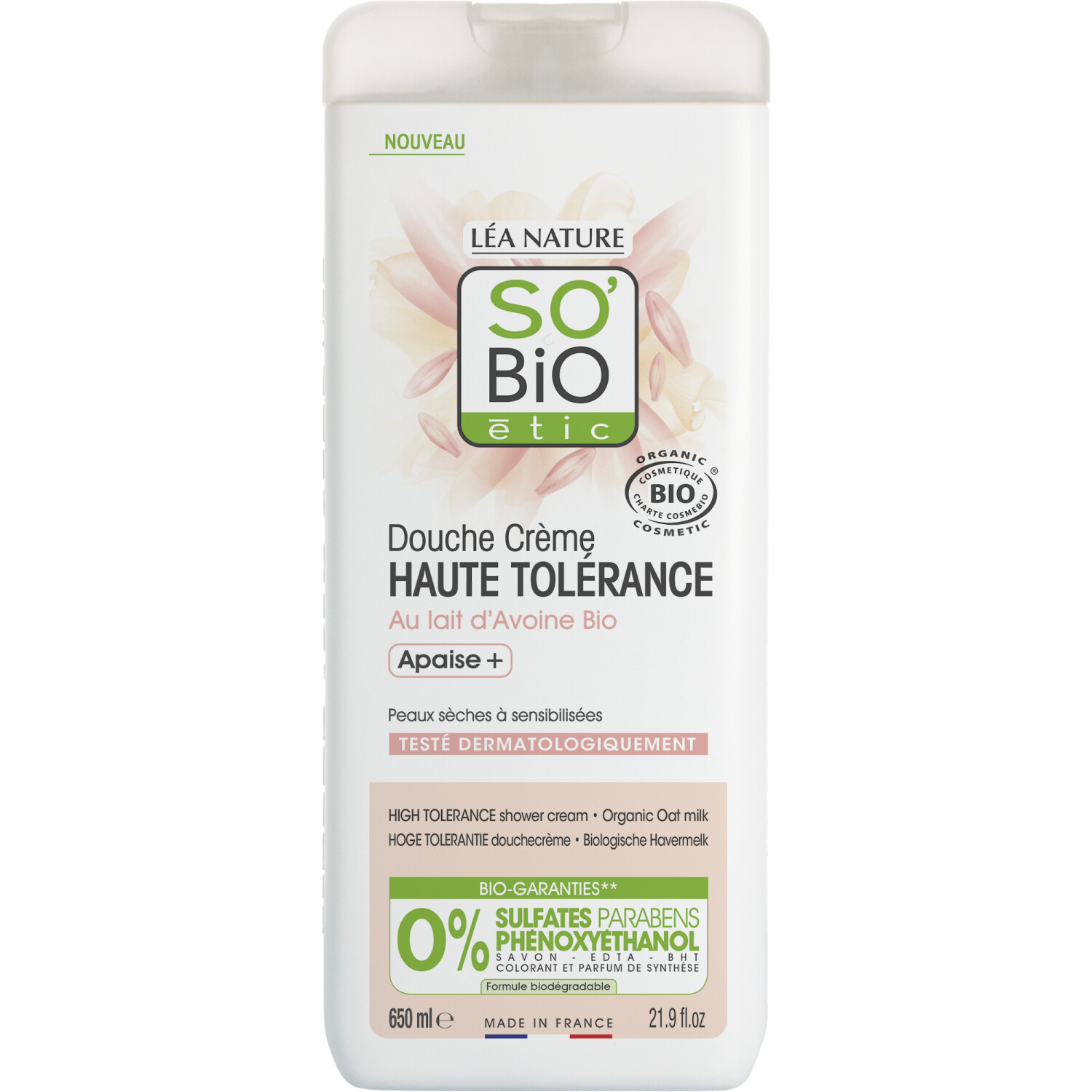 SO’Bio étic Sensitive Shower Cream Organic Oat Milk (650 ml)