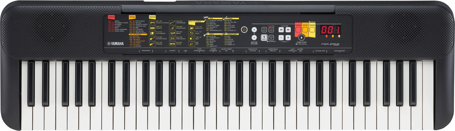 Yamaha PSR-F52 Teclado Portátil de 61 Teclas 1 Audibax Onyx Pack V2 de Soporte  Teclado / Piano + Banqueta – Music Stroker
