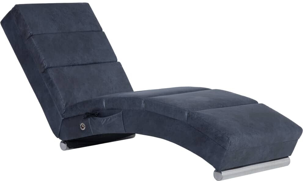 vidaXL Chaise longue de massage daim synthétique (281300) bleu