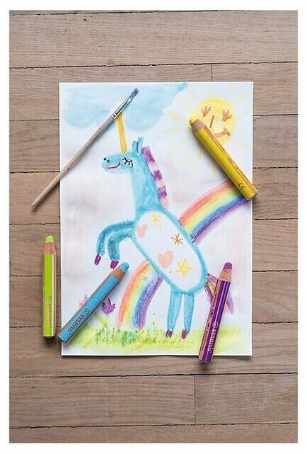 STABILO crayon Woody 3 en 1, couleurs pastel, pastel boisé, set de 6 avec  aiguiseur -  France