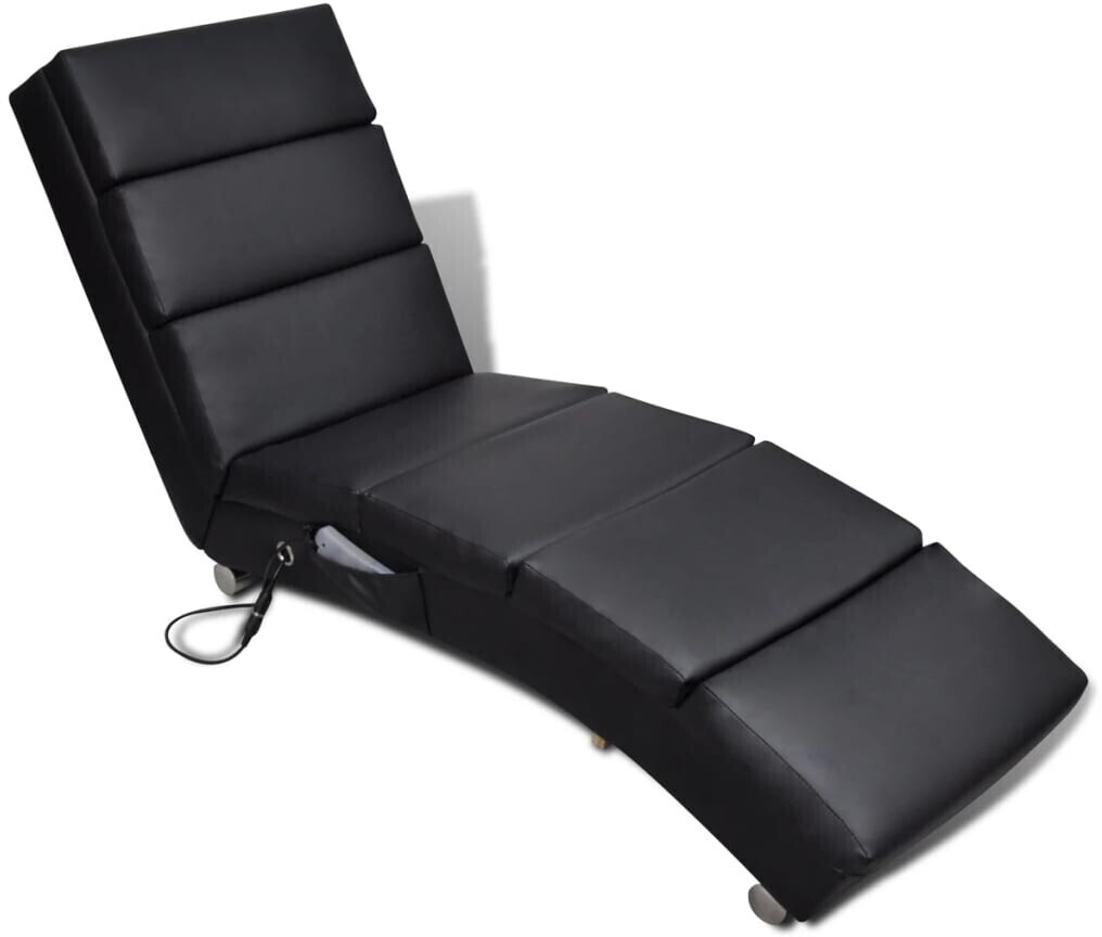 vidaXL Chaise longue de massage similicuir noir