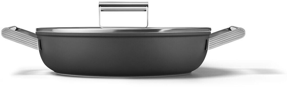 Smeg Saute Pan with Glass Lid 28 cm black (CKFD2811BLM)