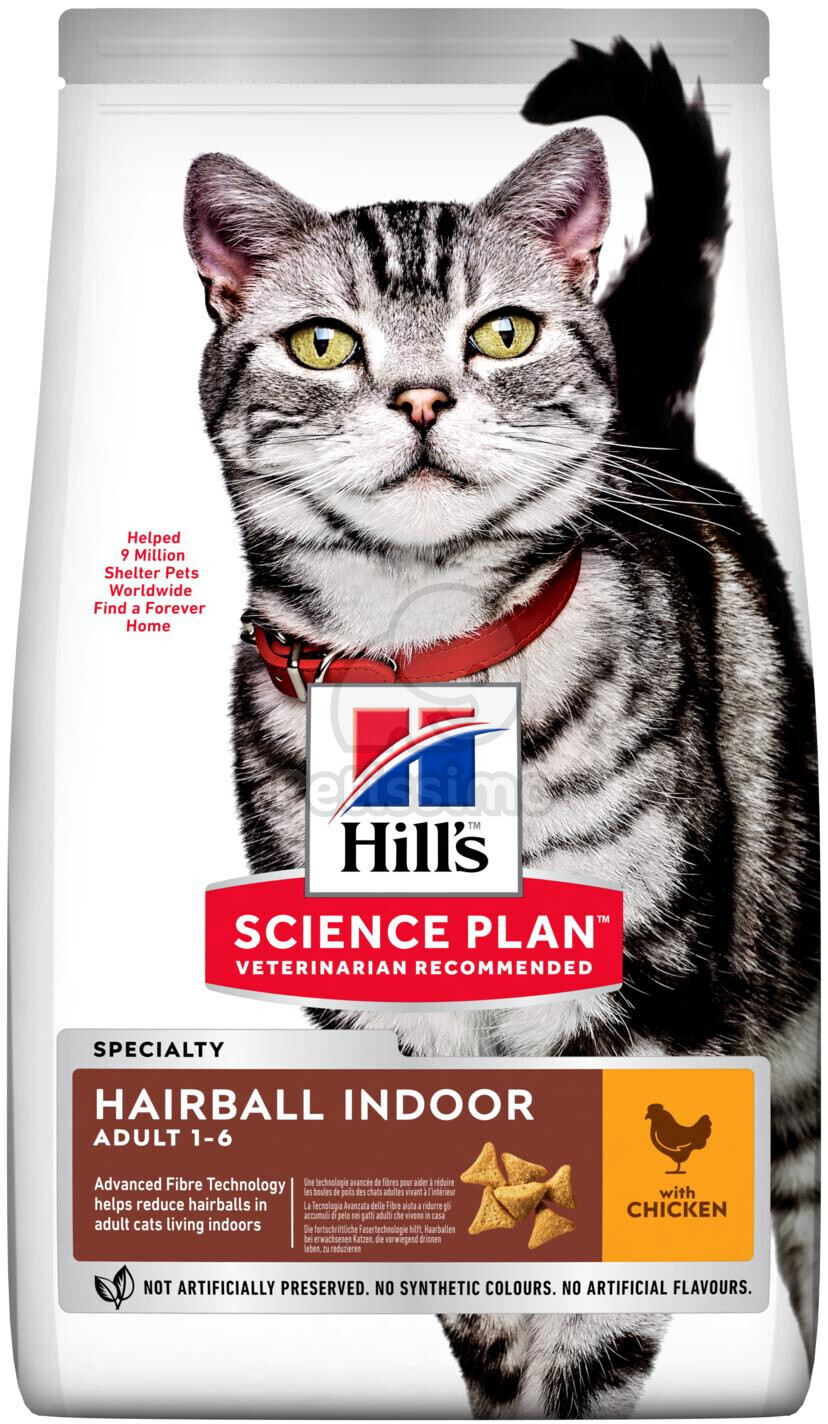 Hill's Science Plan Feline Hairball Indoor Adult Chicken 10kg