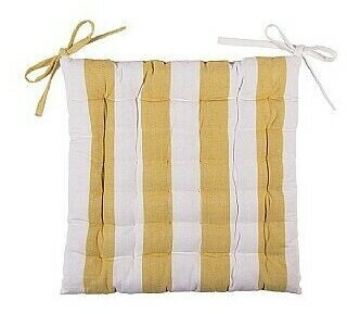 Broste Copenhagen Coussin de chaise Lela jaune/blanc
