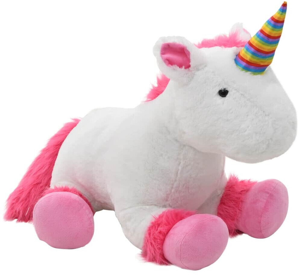 vidaXL Unicorn Cuddly Toy Plush Pink and White