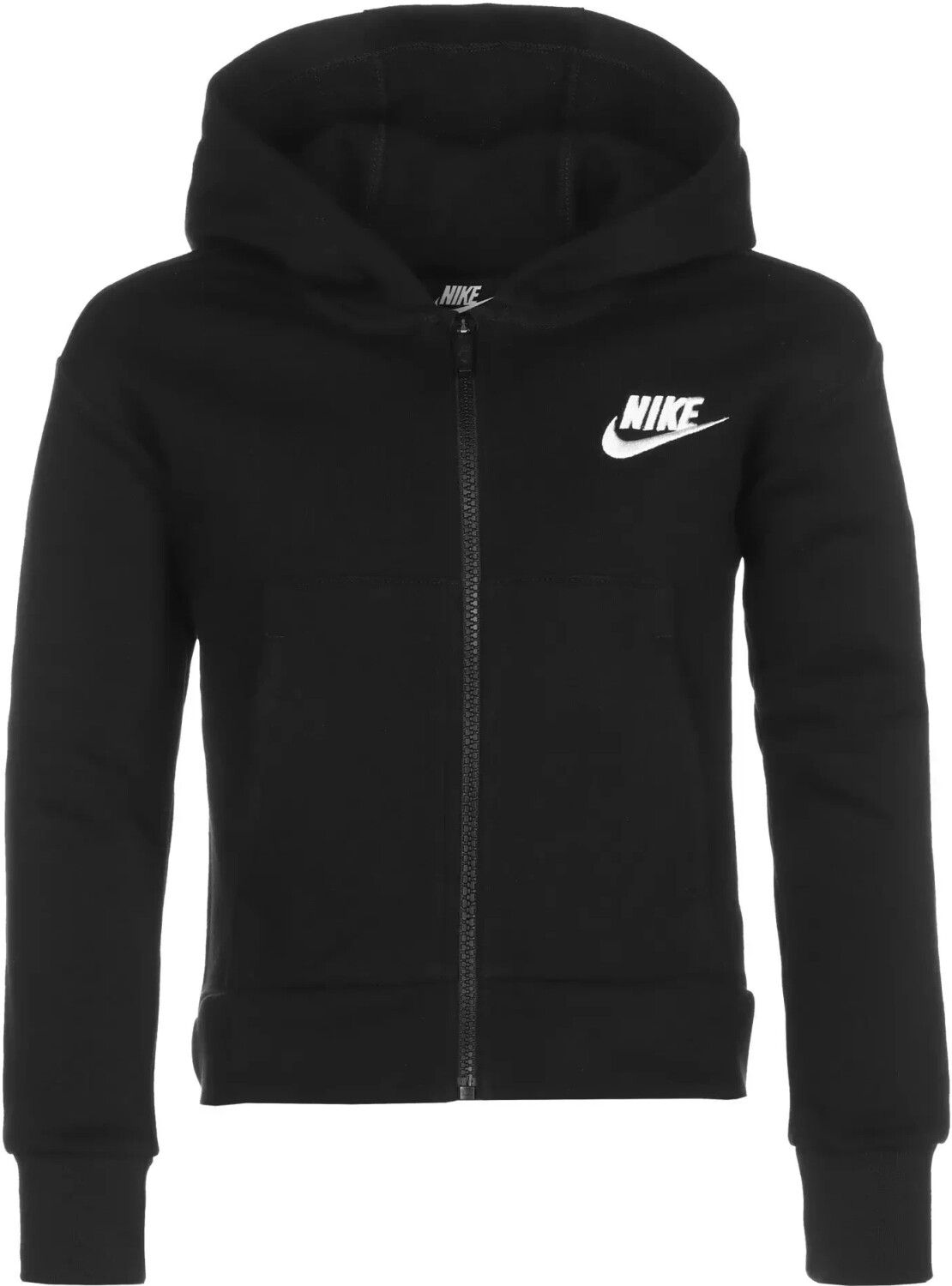 Nike Sportswear Club Fleece Older Girls' Full-Zip Hoodie (DC7118) black/white