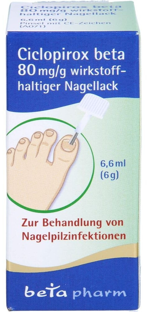 CICLOPIROX Beta 80 Mg/g Wirkstoffhaltiger Nagellack 6,6 Ml – Medizinischer Nagellack Bei Nagelpilz