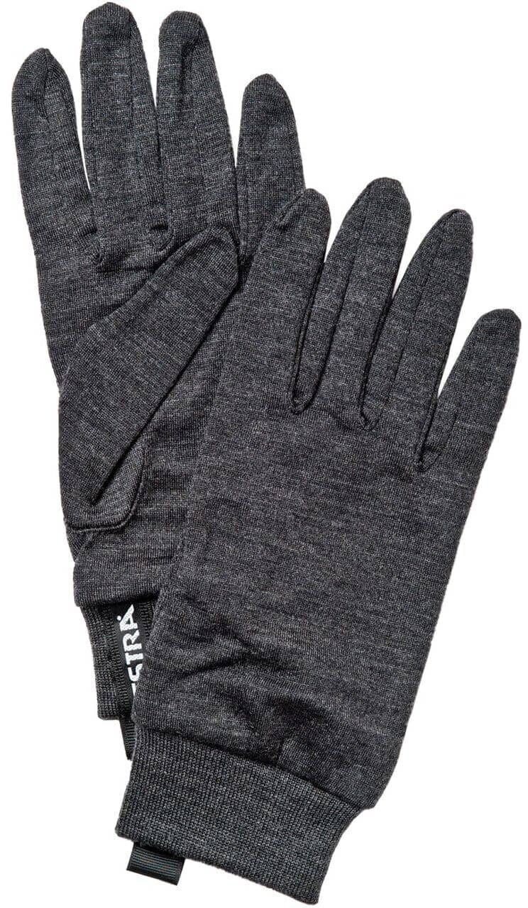 Photos - Winter Gloves & Mittens Hestra Hestra Merino Wool Liner Active 5-Finger charcoal
