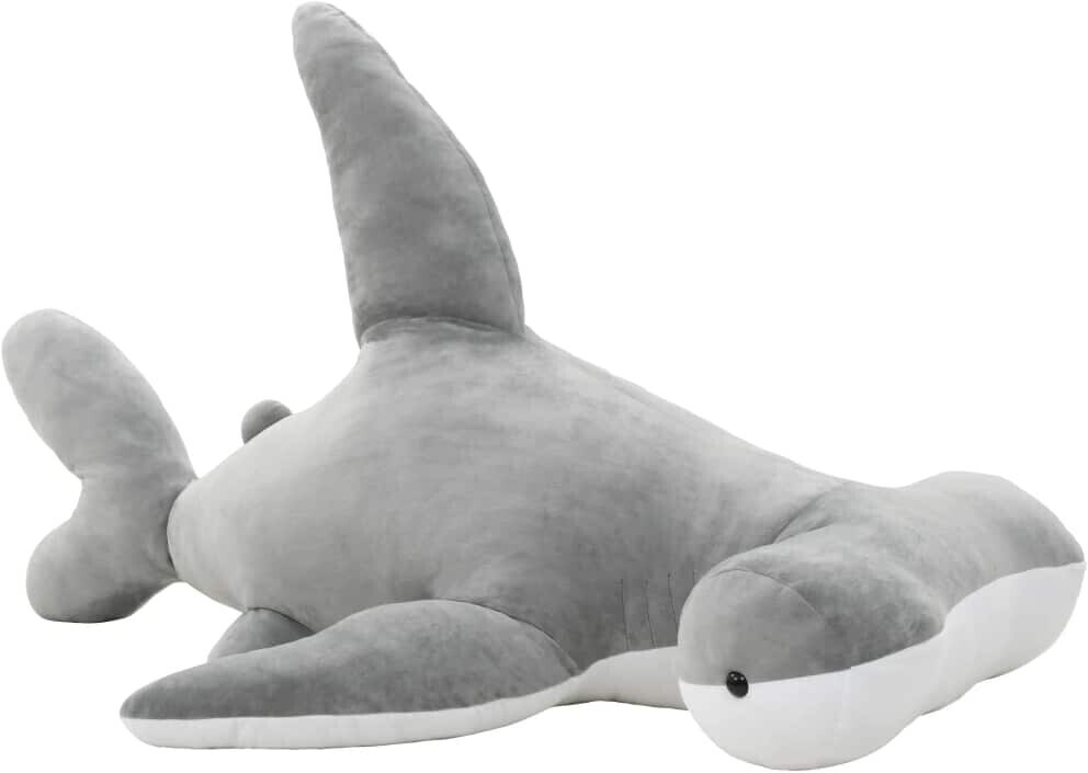 vidaXL Hammerhead Shark Cuddly Toy Plush Grey