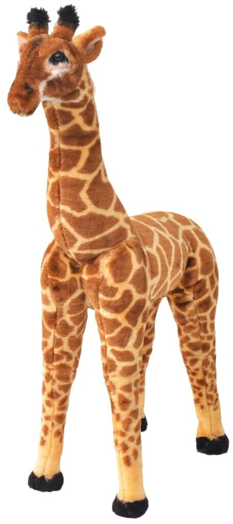 vidaXL Standing Plush Toy Giraffe Brown and Yellow XXL
