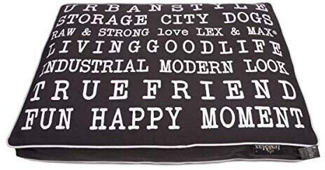 Lex & Max Dog Pillow Text Urban 90x65cm Grey