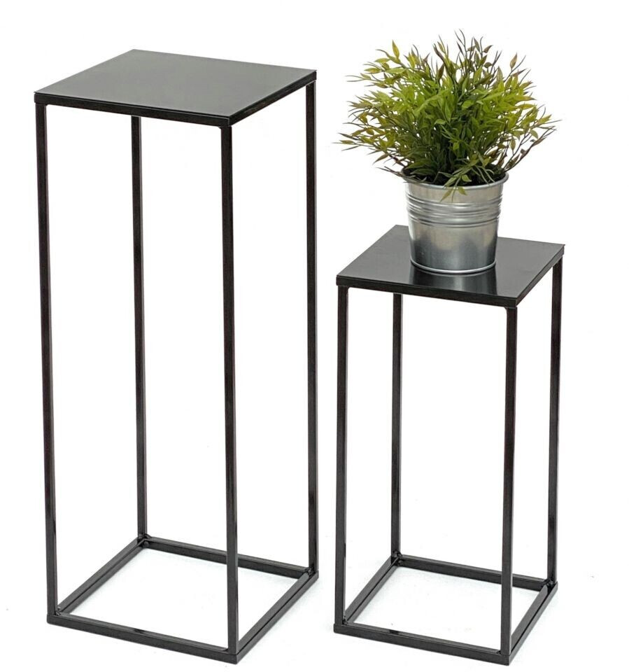 DanDiBo Flower stool metal angular set of 2 black