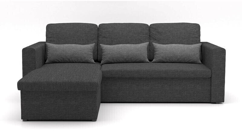 Homifab Canapé d'angle réversible 3 places Lauren gris foncé