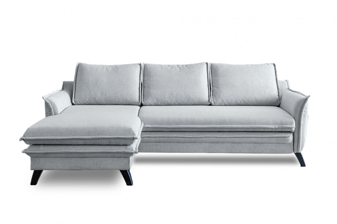 Bobochic Canapé d'angle gauche Boho gris clair