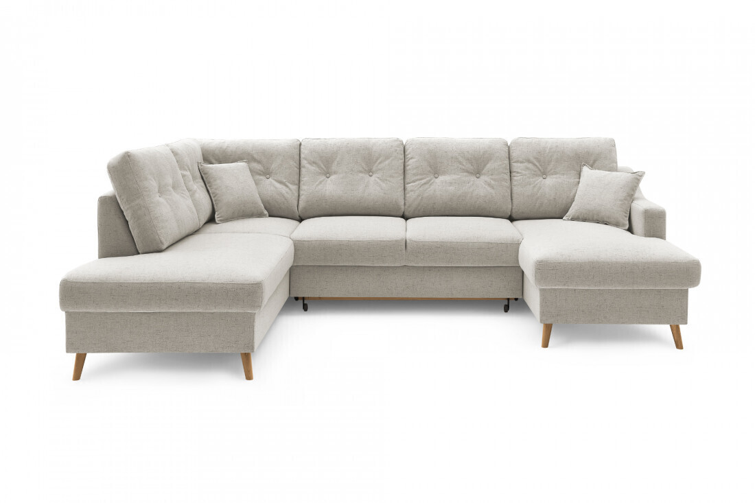Bobochic Canapé panoramique d'angle gauche Sweden beige