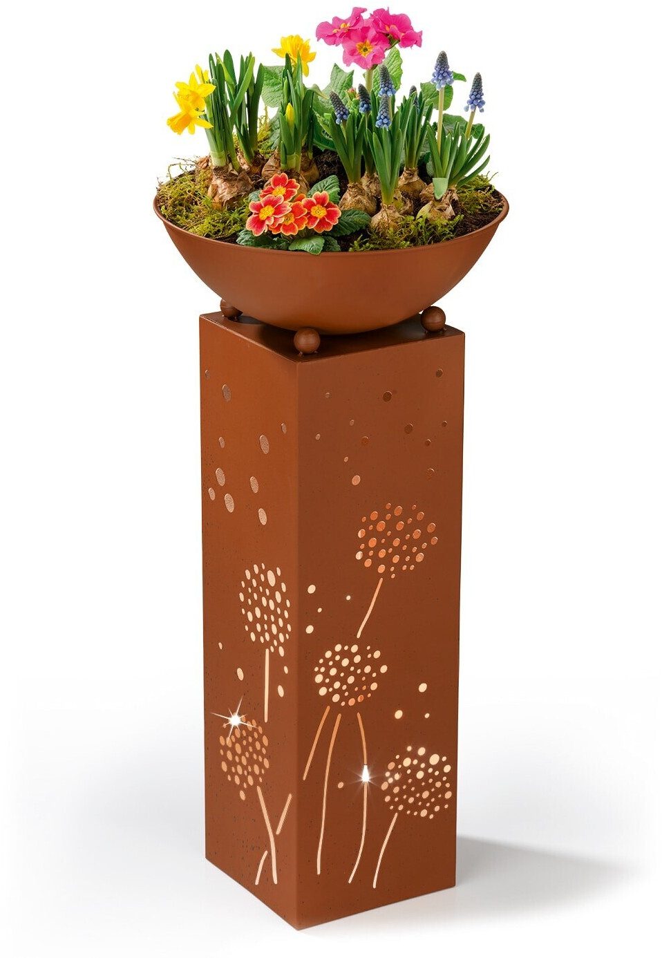 Hoberg LED plant column rust look 19x19x72cm brown
