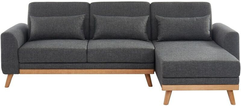 Homifab Canapé d'angle Mathis gris