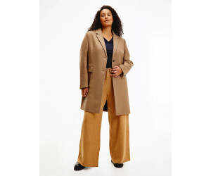 wool blend single breasted coat