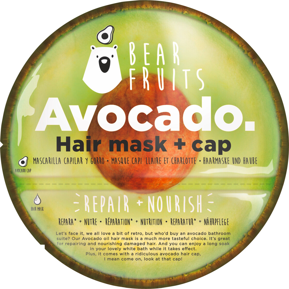 Photos - Hair Product Bear Fruits Bear Fruits Avocado Hair mask + cap (20 ml)